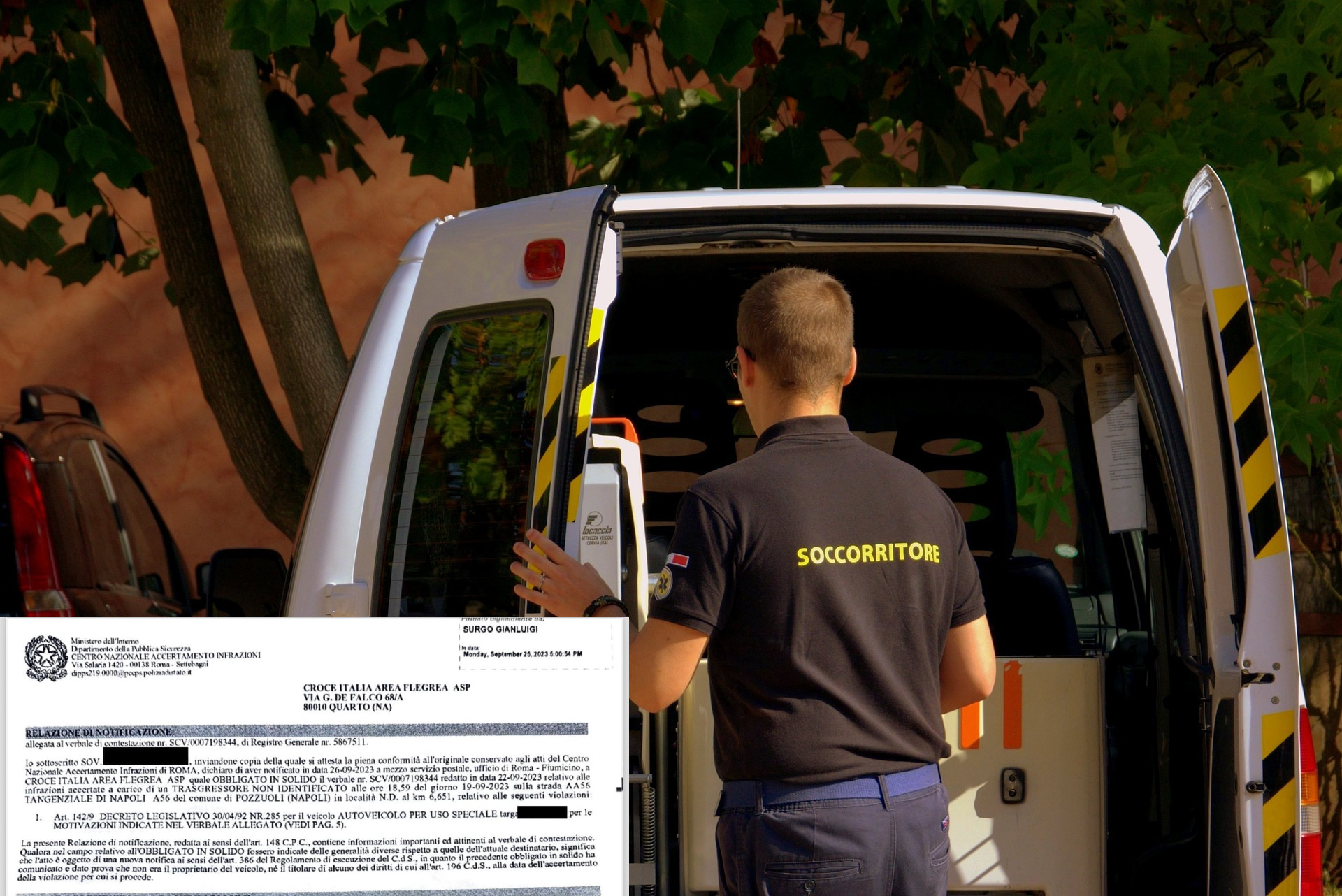 multa ambulanza 118 tangenziale napoli