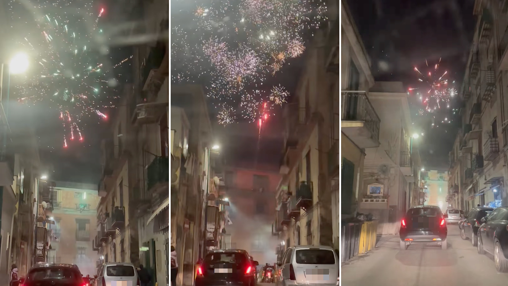Fuochi d'artificio in strada Torre del Greco