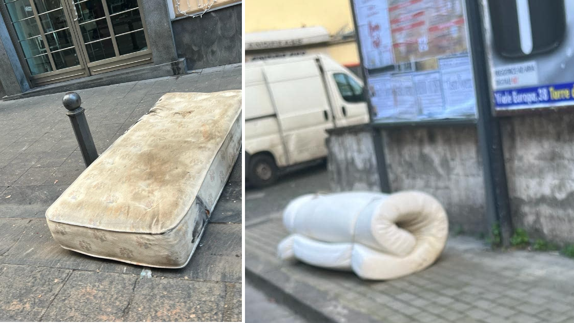 materassi abbandonati torre del greco