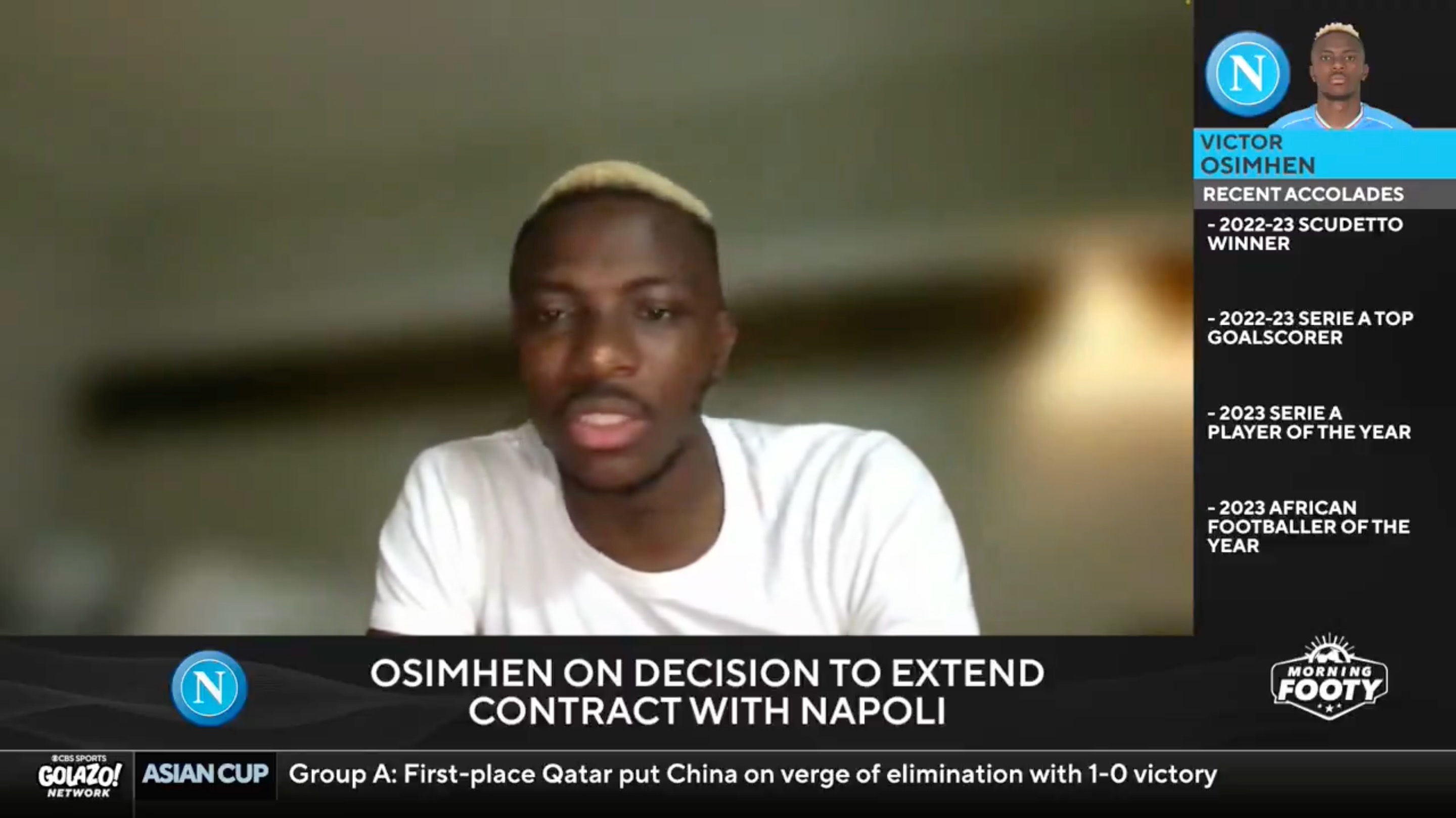 Osimhen alla CBS: "Ho già deciso quale sarà il mio piano dopo il Napoli"