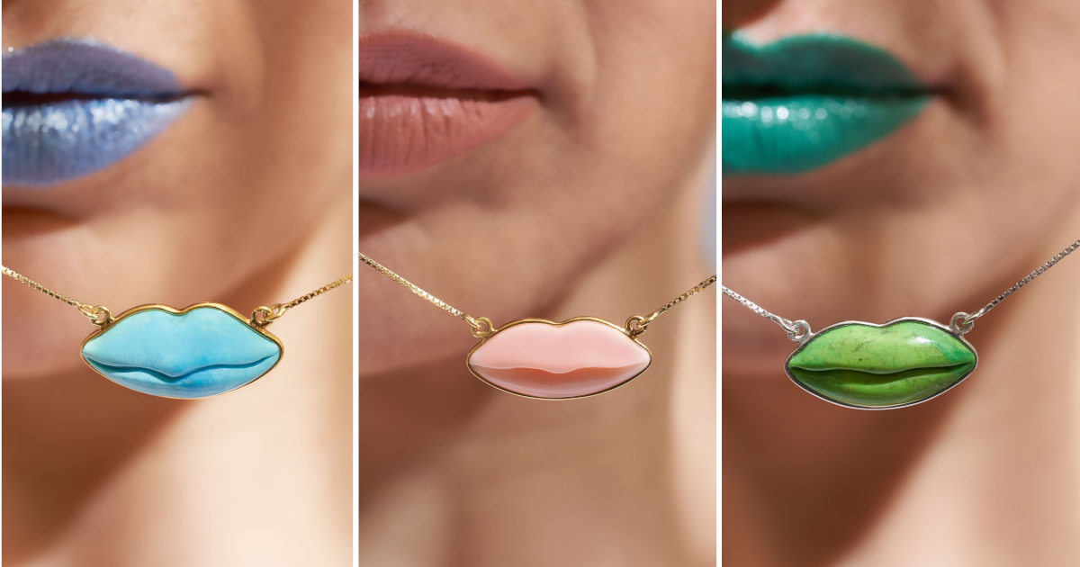 bocca di corallo verde turchese rosa